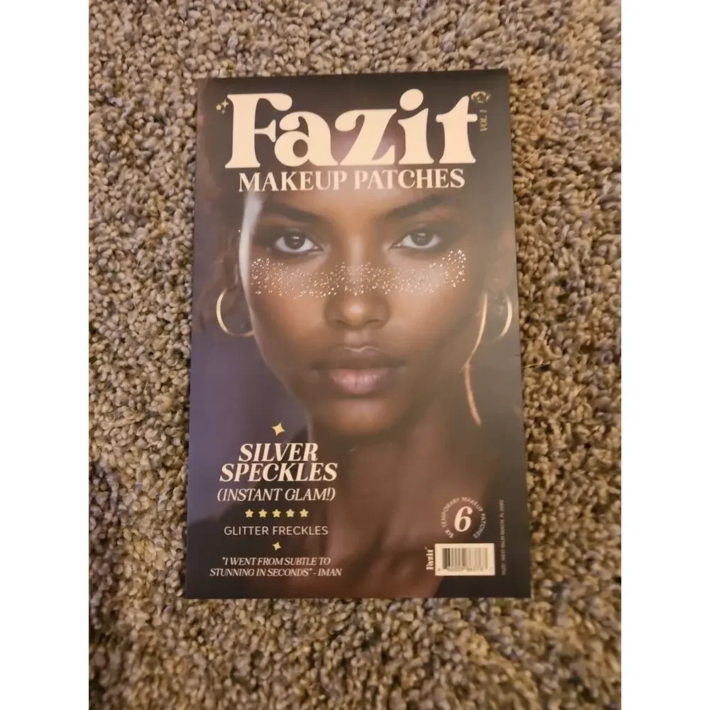 Fazit Makeup Patches Silver‎ Speckles Glitter Freckles 6 Pack Sparkle Glam New